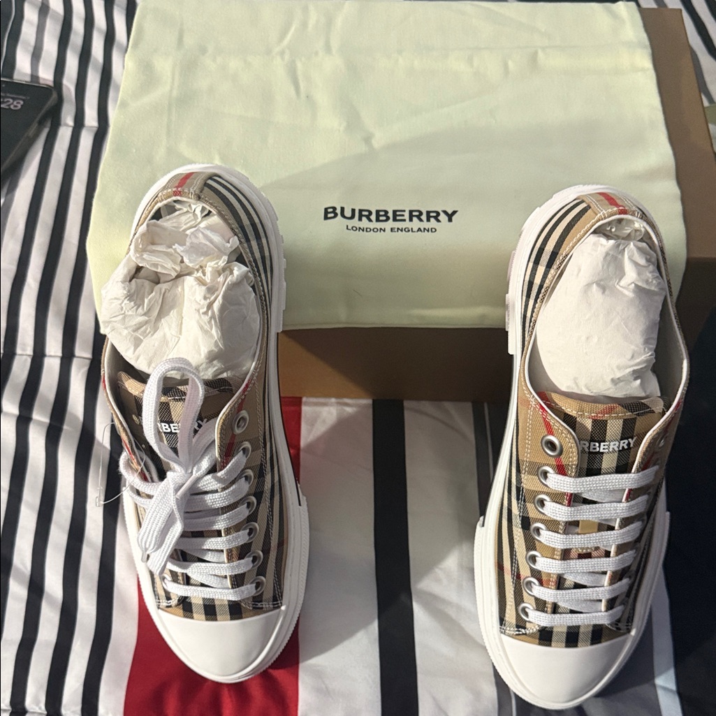 Burberry Checkered Canvas Sneakers